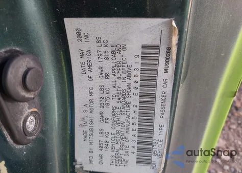 2001 Mitsubishi Eclipse Spyder Gt from USA, damaged, VIN 4A3AE55H21E006319